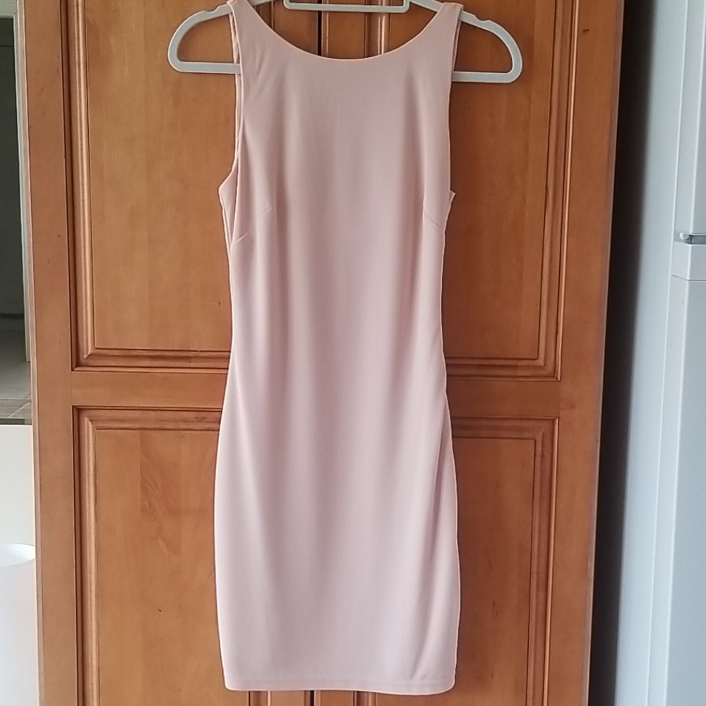 Bebe, blush color cocktail dress